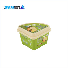 200ml custom packaging triangle PP plastic food cake ice cream cup box container with lid